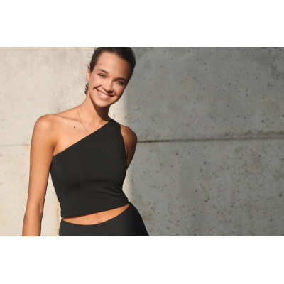 Top assimétrico para senhora